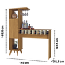 Balcão Divisor de Ambientes Bancada Bar com Adega Web Primus:Mel/Perola - 7