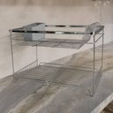 Ver imagem 2 de Escorredor de Louças Valentina Cromado 42cm com Suporte Porta Talheres Cinza Schmitt