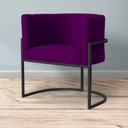 Ver imagem 6 de Poltrona Luana Veludo Roxo Base Preta Sala Luxo - Fm