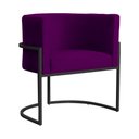 Ver imagem 1 de Poltrona Luana Veludo Roxo Base Preta Sala Luxo - Fm