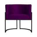 Ver imagem 3 de Poltrona Luana Veludo Roxo Base Preta Sala Luxo - Fm