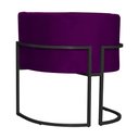 Ver imagem 4 de Poltrona Luana Veludo Roxo Base Preta Sala Luxo - Fm