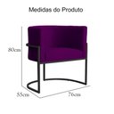 Ver imagem 7 de Poltrona Luana Veludo Roxo Base Preta Sala Luxo - Fm