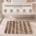 Ver imagem 5 de Tapete Piso de Banheiro Europeu 1 Peça Antiderrapante Macio Fácil de Lavar Bege