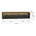 Ver imagem 4 de Rack para Tv até 65 Polegadas Lapislazzuli 2 Gavetas com Vidro e Led Cedro/preto - Pnr Móveis