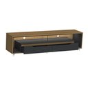 Ver imagem 2 de Rack para Tv até 65 Polegadas Lapislazzuli 2 Gavetas com Vidro e Led Cedro/preto - Pnr Móveis