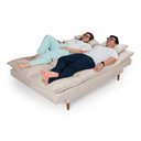 Ver imagem 2 de Sofá Cama Casal 3 Lugares Andorra Suede Areia 376 Império Estofados