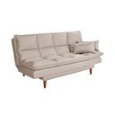 Ver imagem 3 de Sofá Cama Casal 3 Lugares Andorra Suede Areia 376 Império Estofados