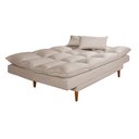 Ver imagem 5 de Sofá Cama Casal 3 Lugares Andorra Suede Areia 376 Império Estofados