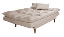 Ver imagem 5 de Sofá Cama Casal 3 Lugares Andorra Suede Areia 376 Império Estofados