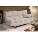 Ver imagem 1 de Sofá Cama Casal 3 Lugares Andorra Suede Areia 376 Império Estofados