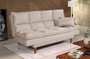 Ver imagem 1 de Sofá Cama Casal 3 Lugares Andorra Suede Areia 376 Império Estofados