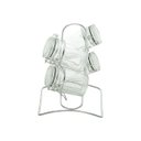Ver imagem 2 de PORTA TEMPEROS 4 PEÇAS DE VIDRO TAMPA HERMÉTICA E SUPORTE CROMADO 200ML - LYOR 7087