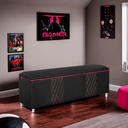 Ver imagem 1 de Baú Organizador Fighter para Quarto Gamer 90 Cm Corino:preto e Pink