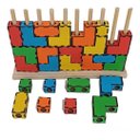 Ver imagem 3 de Blocos de Encaixe Educativos Pedagógicos Brinquedos em Madeira Jogos Divertidos Socialização Diversã