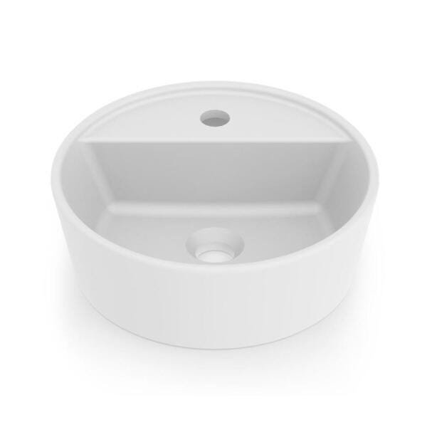 Cuba Apoio 37cm com Mesa Optica Curva Redonda Branco Mate CR37 A327B13140 Roca - 1