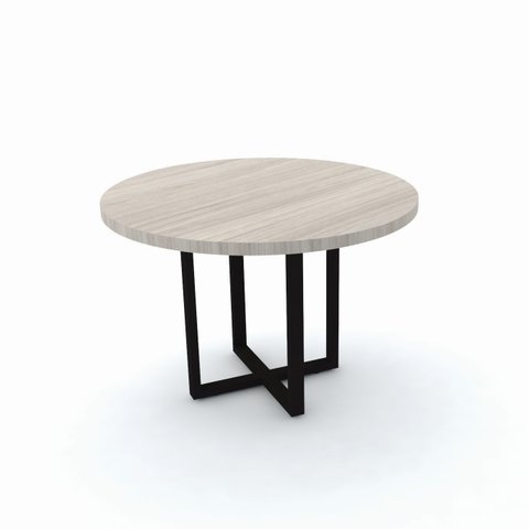 Mesa de Reunião Redonda Pandin Pe40Tub - Nogueira