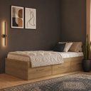 Ver imagem 1 de Cama de Solteiro com 3 Gavetas Genebra Mel