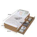 Ver imagem 3 de Cama de Solteiro com 3 Gavetas Genebra Mel