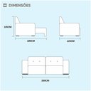 Ver imagem 2 de Sofá 2 Lugares Retrátil Venus 2.00m Cinza Cinza
