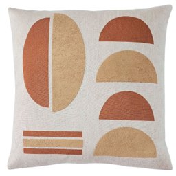 Capa Almofada Linho Aplique Boucle Estampa 45x45cm Terracota - 1