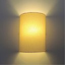 Ver imagem 2 de Arandela Meia Cana Retro Vivare Md-2003 Cúpula em Tecido 25/18x10cm - Bivolt - Algodão-Crú - 110V/22