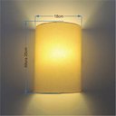 Ver imagem 3 de Arandela Meia Cana Retro Vivare Md-2003 Cúpula em Tecido 25/18x10cm - Bivolt - Algodão-Crú - 110V/22