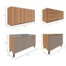 Cozinha Modulada Completa 5 Peças Beatriz Nogal Damasco - 5
