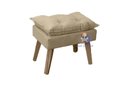 Ver imagem 3 de Poltrona/cadeira Decorativa e Puff Glamour Opala com Pés Quadrado Bege Linho