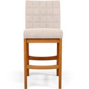 Ver imagem 2 de Banqueta Baixa para Cozinha Bancada Bar Sala de Jantar Fixa Mila L02 Suede Bege - Lyam Decor