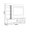 Estante Home Theater para Tv Até 65" Hugh Amarula/Carvalho- Gran Belo - 2