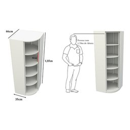 Sapateira Giratória M1 Armário Multifuncional Closet Loja VETORIAL MÓVEIS Branco - 12