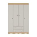 Ver imagem 7 de Guarda-roupa Infantil 122cm 4 Portas e 2 Gavetas Realeza Multimóveis Mp4453 Madeirado/off White