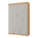 Ver imagem 2 de Guarda-roupa Infantil 122cm 4 Portas e 2 Gavetas Realeza Multimóveis Mp4453 Madeirado/off White