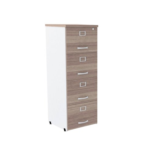 Armário de Arquivo Oficio PE25 Pandin 45,70 cm (largura) em MDP Cor Noce Noce Naturalle e Branco 4 G