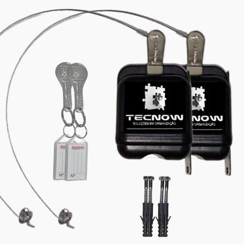 02 Travas Carrinho de Compras Condomínio + 2 Chaves Tecnow