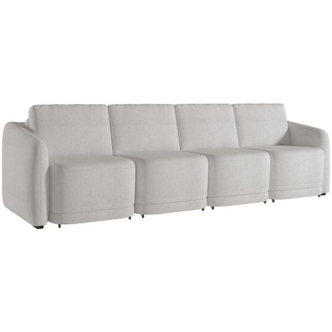 Sofá Cama para Sala de Estar 4 Lugares 356cm Montserrat K01 Bouclê Creme - Lyam Decor