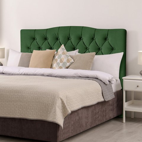 Cabeceira Lari 140cm Veludo Verde - Luxo Estofados
