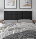 Ver imagem 2 de Cabeceira Suspensa Almofada Cama Casal Box Queen King 160x55 Modelo Calipha Preto Suede