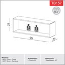 Ver imagem 2 de Nicho Retangular 100% Mdf Tb157 Freijó Off White Dalla Costa