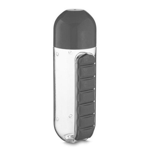 Garrafa Plastico Porta Comprimidos Destacavel 600ml Cinza