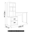 Ver imagem 4 de Mesa Escrivaninha com Estante Livreiro 138cm Jay Preto Z49 - Mpozenato