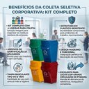 Ver imagem 5 de Kit Lixeira Coleta Seletiva Grande Basculante 38 Litros Cesto Lixo Profissional 38L Tampa Vai e Vem