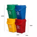 Ver imagem 6 de Kit Lixeira Coleta Seletiva Grande Basculante 38 Litros Cesto Lixo Profissional 38L Tampa Vai e Vem