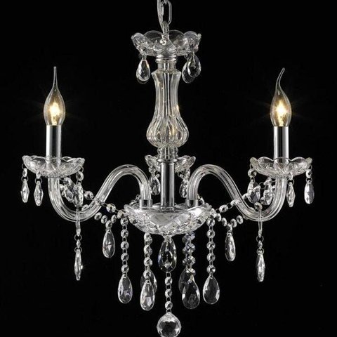 Lustre Candelabro com Cristais 3 Braços Lu016/3.52cl Mais Luz