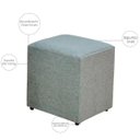 Ver imagem 3 de Kit 2 Puffs Quadrado Decorativo Sala de Estar Linho Cinza Escuro