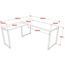 Ver imagem 5 de Kit 02 Mesas para Escritório Home Office Estilo Industrial em L Form C01 150x150 Preto Onix - Lyam D