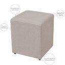 Ver imagem 3 de Puff Quadrado Decorativo Sala de Estar Linho Bege