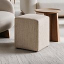 Ver imagem 3 de Puff Quadrado Decorativo Sala de Estar Linho Bege