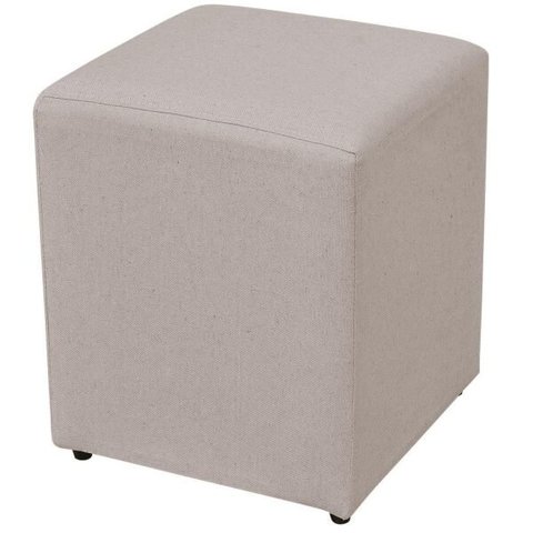 Puff Quadrado Decorativo Sala de Estar Linho Bege
